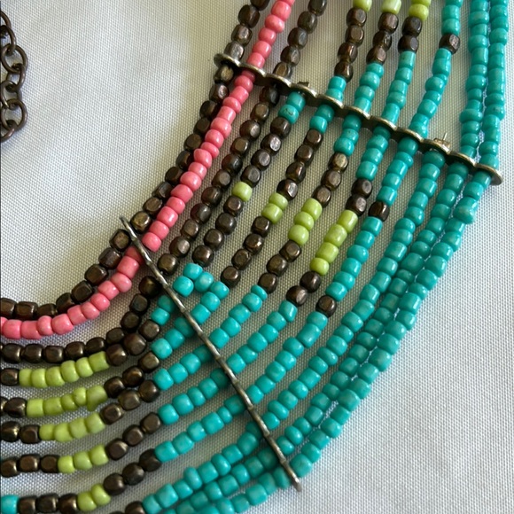 Handmade Indian Multicolor Seabead Bib Necklace - Picture 12 of 16
